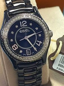 Ebel X-1 Black Ceramic Diamond Bezel Bracelet Watch 1216156