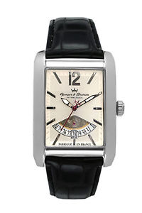 Yonger & Bresson Men's YBH 8335-02 Monceau Automatic Black Leather Date Watch