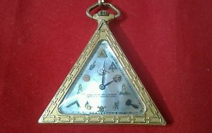 Triangular Masonic Pocket Watch Tempor Watch Co.18k Casing G.Schwab Loielle RARE