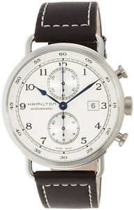 Hamilton Khaki Navy Pioneer Chronograph Leather Men Watch H77706553 New orig