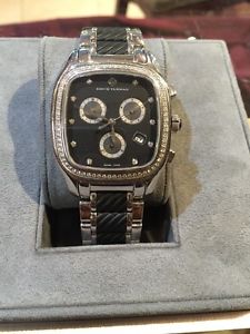 David Yurman Steel Thoroughbred Steel Black Diamond Chronograph Watch T307-CST
