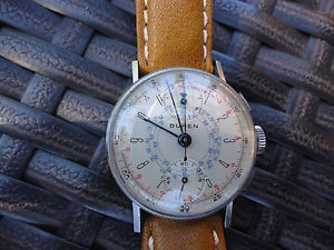 Vintage Military Buren Chronograph Watch Venus caliber 170 from 1940's Art Deco