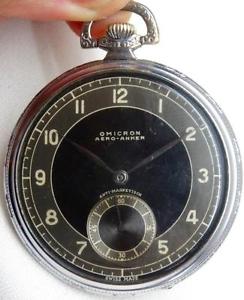 Rare military German Kriegsmarine commemorable award Omicron black dial pocket