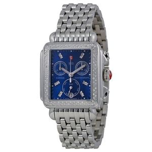 Michele DECO Women’s Chronograph Diamond Stainless Steel Blue Watch MWW06P000219