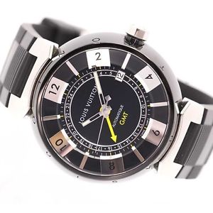 Louis Vuitton Tambour In Black Automatic GMT Q113K0 SZ1594