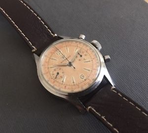 Vintage Wittnauer Chronograph Telemeter Watch Stainless Steel w Amazing Patina