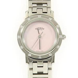 Authentic HERMES CL4.230 Clipper nacre 12P Quartz  #260-001-797-4790