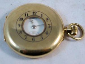 18 K GOLD POCKET WATCH  BY ROTHERHAMS OF LONDON, HALF HUNTER, C1890'S