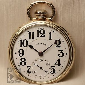 14k Gold 17s Illinois 23j SANGAMO SPECIAL Railroad Pocket Watch Motor Barrel