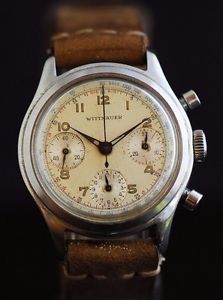 Vintage Wittnauer Chronograph Cal.72 Valjoux Rare Men's Watch Custom Strap LOOK