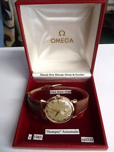 Vintage Anni '40,18ct Oro Rosa Omega Automatico Paracolpi 2398,Fatto In Svizzera