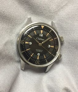 Vintage 1960s Clebar Super Compressor Stainless Steel Diver Diving Watch