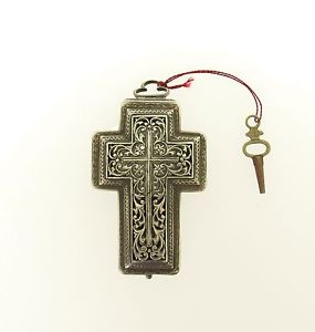 Swiss Anitique Silver Engraved  Cross Pocket Watch  Rare No.75