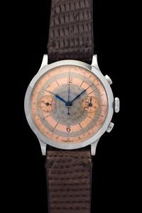VINTAGE MINT EBERHARD & CO PRE EXTRA-FORT TWO-TONE CHRONOGRAPH VALJOUX 65