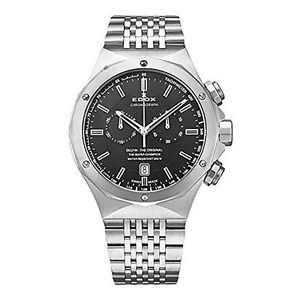 Edox Men's 10108 3 NIN Delfin Analog Display Swiss Quartz Silver Watch