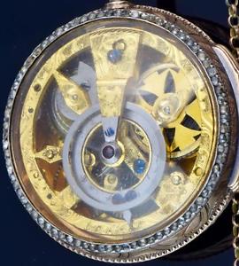 MUSEUM Skeleton Ageron a Paris Verge Fusee 18k gold&diamonds watch for Louis XVI
