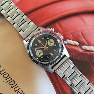 Vintage 1970s Bulova 666 Tropical Diver Chronograph Watch Valjoux 7733