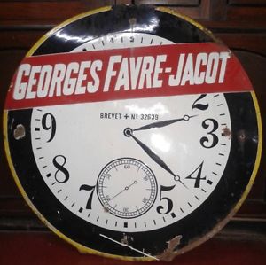 1900s GEORGE FAVRE JACOT SWISS FOB POCKET WATCH SHAPE D/C PORCELAIN SIGN VINTAGE