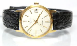 Vintage 18k Gold Movado Kingmatic-S Chronometre Sub-Sea  Mens Wrist Watch