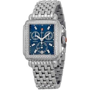 MICHELE WOMEN'S DECO DIAMOND STEEL BRACELET & CASE QUARTZ WATCH MWW06P000219