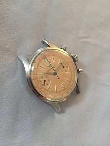 Vintage Wittnauer Chronograph Telemeter Watch Stainless Steel w Amazing Patina