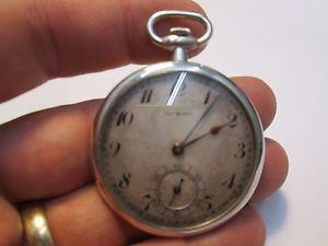SWISS MENS DRESS HAAS NEVEAUX MOVEMENT PLATINUM CASE RUNNING Pocket Watch