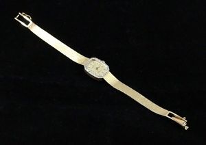 Vintage Hamilton Ladies 14k Yellow Gold Fashionable Watch w/ Diamonds