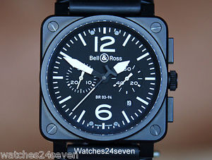 Bell & Ross Aviation BR03-94 Chronograph Black Carbon Coated 42mm, Retail $5,800