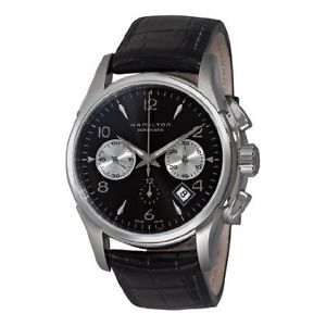 Hamilton Men's H32656833 Jazzmaster Black Chronograph Dial Watch
