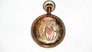 Antique 14K Solid Gold Multi-Color Waltham Mens Hunter Pocket Watch-Over 100G