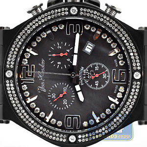 Joe Rodeo Phantom 2.25 ct Diamond Bezel Mens Black Watch JPTM27