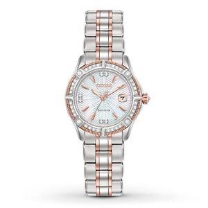 Citizen Signature EW2276-80D Women's Two-Tone Bracelet Band Silver Dial Watch