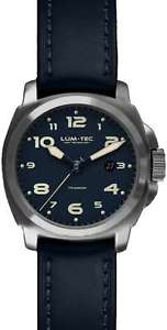 Lum-Tec Watch - M Series - M76 (44mm) Titanium Automatic Mens Dark Blue 2 Bands
