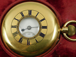 Antique 18KT GOLD POCKET WATCH with ORIGINAL LEATHER TRAVEL CASE