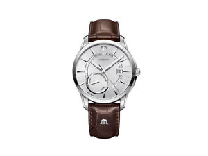 Maurice Lacroix Pontos Power Reserve Automatic Watch, ML 113, Silver, Leather