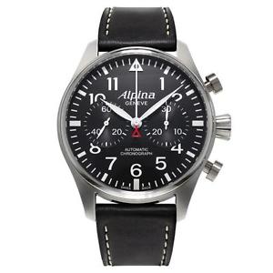 ALPINA MEN'S STARTIMER PILOT 44MM LEATHER BAND AUTOMATIC WATCH AL-860B4S6