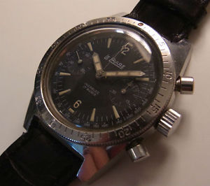 Le Phale ss diver chronograph landeron screw back landeron248 like a new!
