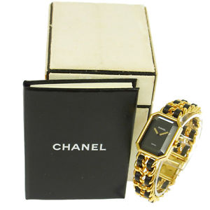 Authentic CHANEL Vintage Premiere Wristwatch Gold Quartz Swiss Made #L V05279