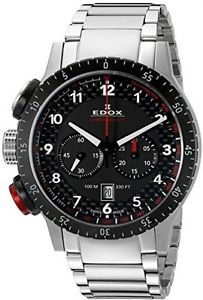 Edox Men's 10305 3NRM NR Chronorally 1 Analog Display Swiss Quartz Silver Watch