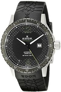 Edox Men's 80094 3N NV Chronorally 1 Stainless Steel Watch With Black Band