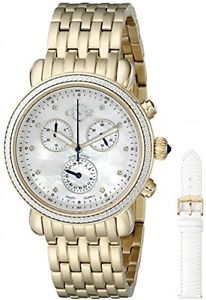 GV2 By Gevril Women's 9802 Marsala Gold-Plated Stainless Steel Watch With Bands