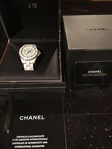 Chanel J12 H1629 White Ceramic/SS Automatic Watch Diamond Markers