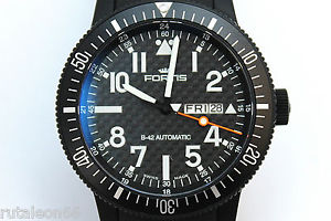 FORTIS B-42 BLACK DAY/DATE automatic 647.28.158  New Old Stock