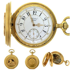 Antique 1870s E. Couillaut Madrid 18K Yellow Gold Full Hunter Case Pocket Watch