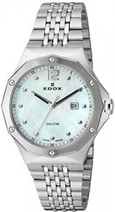 Edox Women's 54004 3M NAIN Delfin Analog Display Swiss Quartz Silver Watch