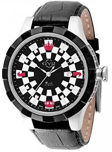 GV2 By Gevril Men's 9500 Scacchi Analog Display Automatic Self Wind Black Watch