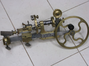 Superbe tour horloger Burin fixe Antique watchmakers lathe Klammerdrehbank 1840