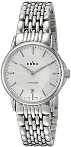 Edox Women's 57001 3M AIN Les Bemonts Analog Display Swiss Quartz Silver Watch