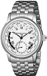 Frederique Constant Men's FC718MC4H6B World Timer Stainless Steel Watch With