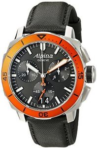 Alpina Men's AL-372LBO4V6 Seastrong Diver 300 Chronograph Big Date Analog Swiss